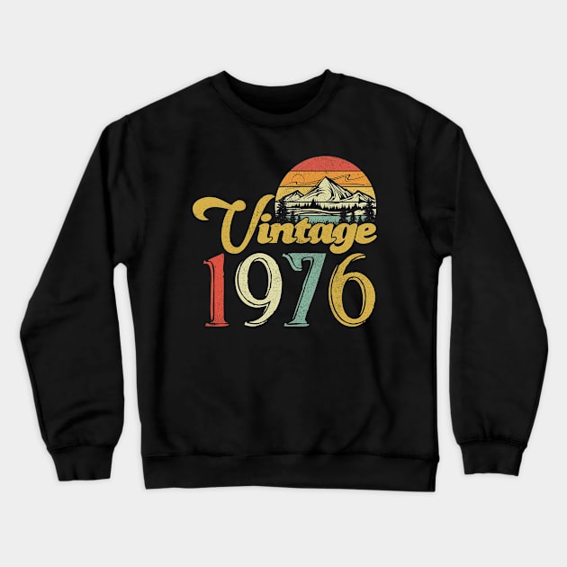 Vintage 1976 Sunset Retro Funny 44th Birthday Awesome Since 1976 Crewneck Sweatshirt by Tilida2012